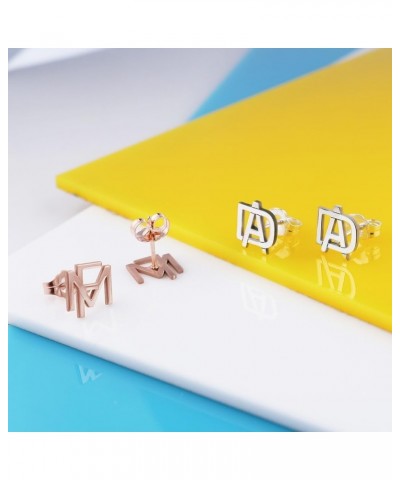 Exclusive Monogram Overlapping Initial Earrings Rose Gold Plated $18.52 Earrings