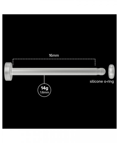 14g Tongue Retainer Bioflex - 16mm Flexible Large Plastic Ring Flat Clear Bioplast Barbell Piercing (choose Quantity) 14g - 1...