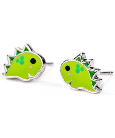 Cute Kawaii Cat Dinosaur Frog Bee Earrings Stud Earrings for Women Jewelry Gift green dinosaur $8.79 Earrings