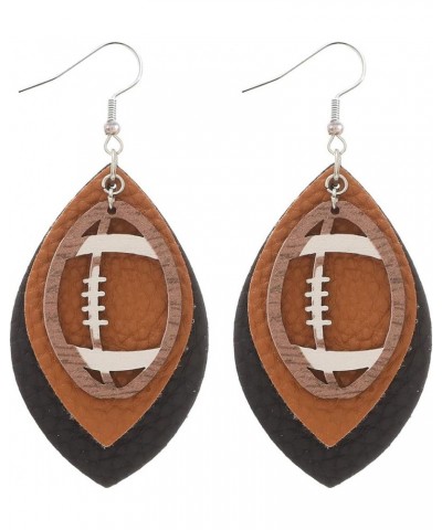 Faux Leather Football Drop Dangle Earrings for Women Girls Gift Accessories Football Jewelry for Moms A $4.79 Earrings