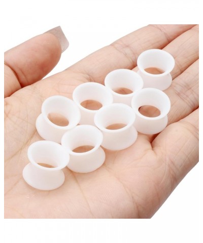 White Silicone Gauges for Ear Tunnels Plugs Double Flared Flexible Tunnels Earrings for Women Men Size 6G 4G 2G 0G 00G 12mm 1...