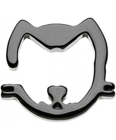 Black Cat Silhouette Acrylic Ear Gauge Hanger 8 GA (3.2mm) $11.50 Body Jewelry