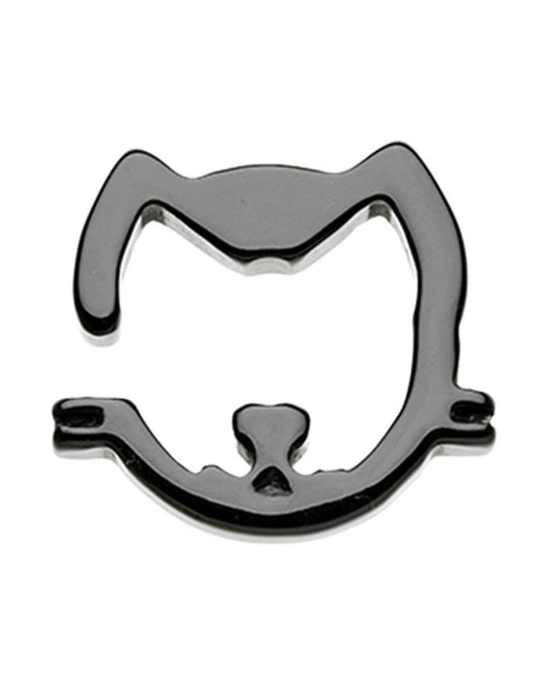 Black Cat Silhouette Acrylic Ear Gauge Hanger 8 GA (3.2mm) $11.50 Body Jewelry