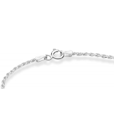 925 Sterling Silver Solid 1.5mm Diamond-Cut Braided Rope Chain Anklet Ankle Bracelet for Women Teen Girls, Made in Italy ster...