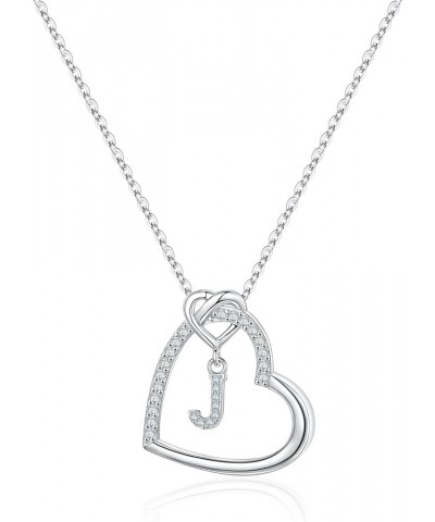 Heart Necklaces for Women Girls - S925 Sterling Silver Heart Initial Necklaces for Women Girls Jewelry Letter Necklaces for T...