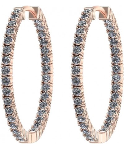 1-6 Carat Classic Inside Outside Diamond Hoop Earrings Value Collection Rose Gold 1.0 carats $274.68 Earrings