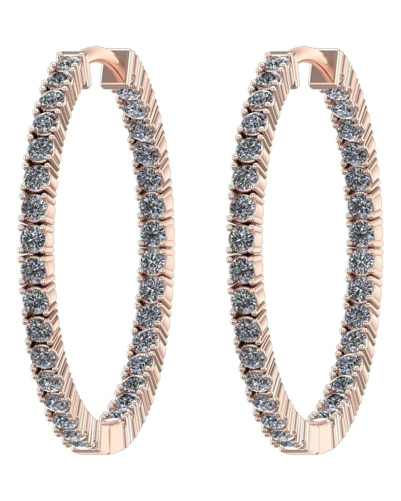 1-6 Carat Classic Inside Outside Diamond Hoop Earrings Value Collection Rose Gold 1.0 carats $274.68 Earrings