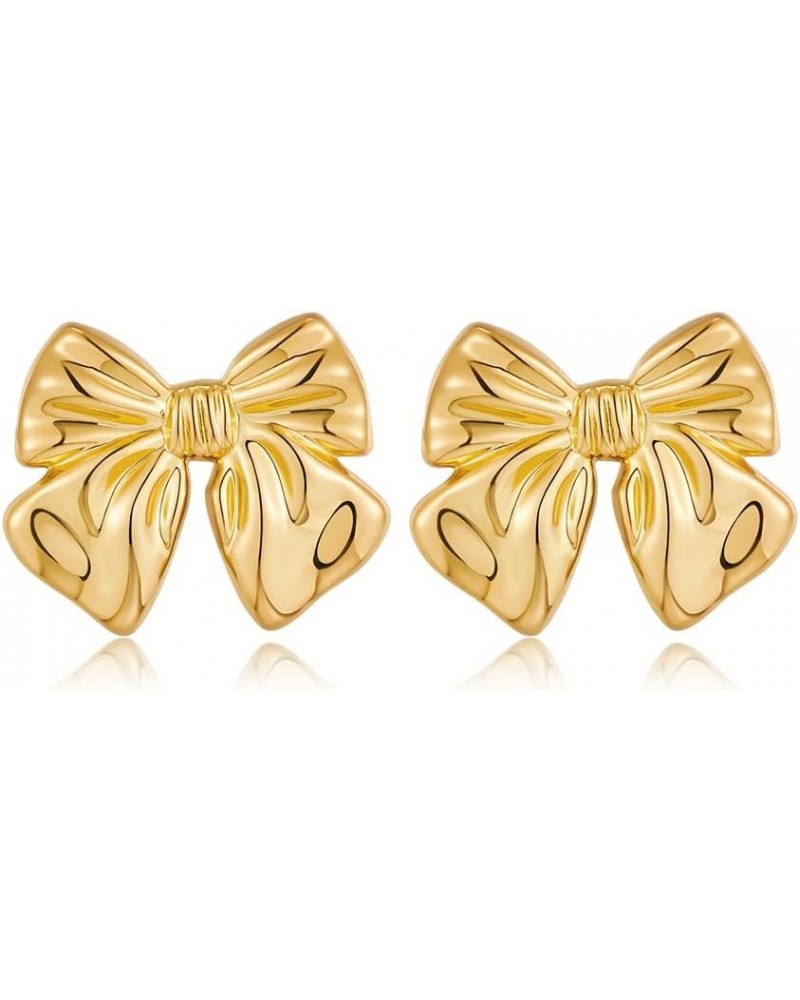 Gold And Silver Bow Earrings For Women Smaller Gold Bow $9.00 Earrings