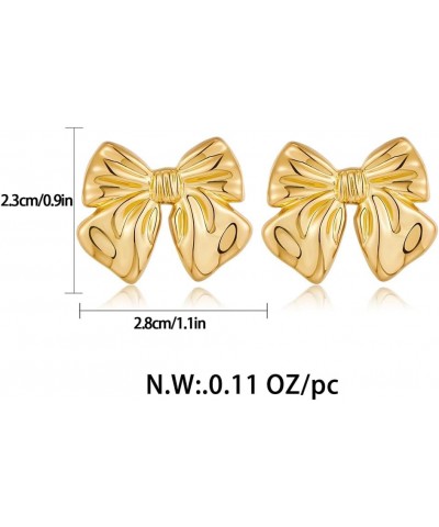 Gold And Silver Bow Earrings For Women Smaller Gold Bow $9.00 Earrings