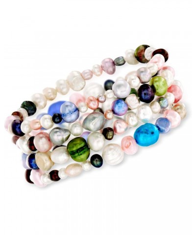 4-8mm Multicolored Cultured Baroque Pearl Jewelry Set: 4 Bracelets and Necklace. 64 inches $37.60 Jewelry Sets