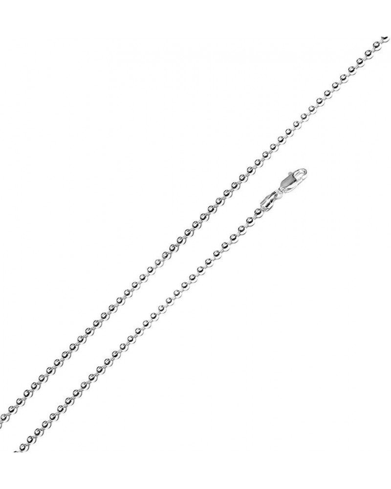 Sterling Silver 1mm,1.2mm,1.5mm,1.8mm Diamond Cut Bead Ball Chain Necklace w/LOBSTER CLASP,Made in Italy 1.8mm-30 $9.43 Neckl...