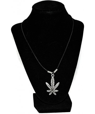 Marijuana Weed Cannabis 420 Pot Leaf Silver Tone Pendant 18 inch Black Cord Necklace $7.97 Necklaces