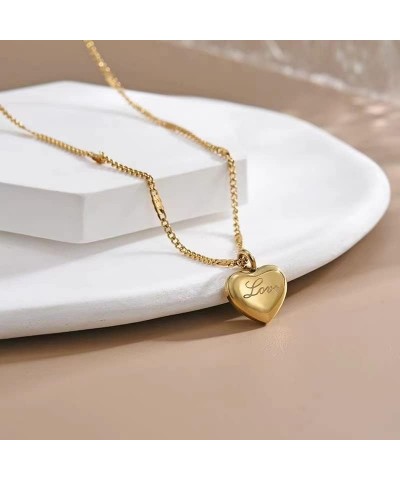 Cute Love Heart Necklace Small Gold Love Heart Chain Necklace for Women Gold Necklace Gifts for Her $7.53 Necklaces