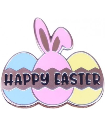 Happy Easter Brooch Pin for Women Girls Fashion Enamel Blue Pink Yellow Eggs Bunny Rabbit Animal Festival Brooches Lapel Pins...