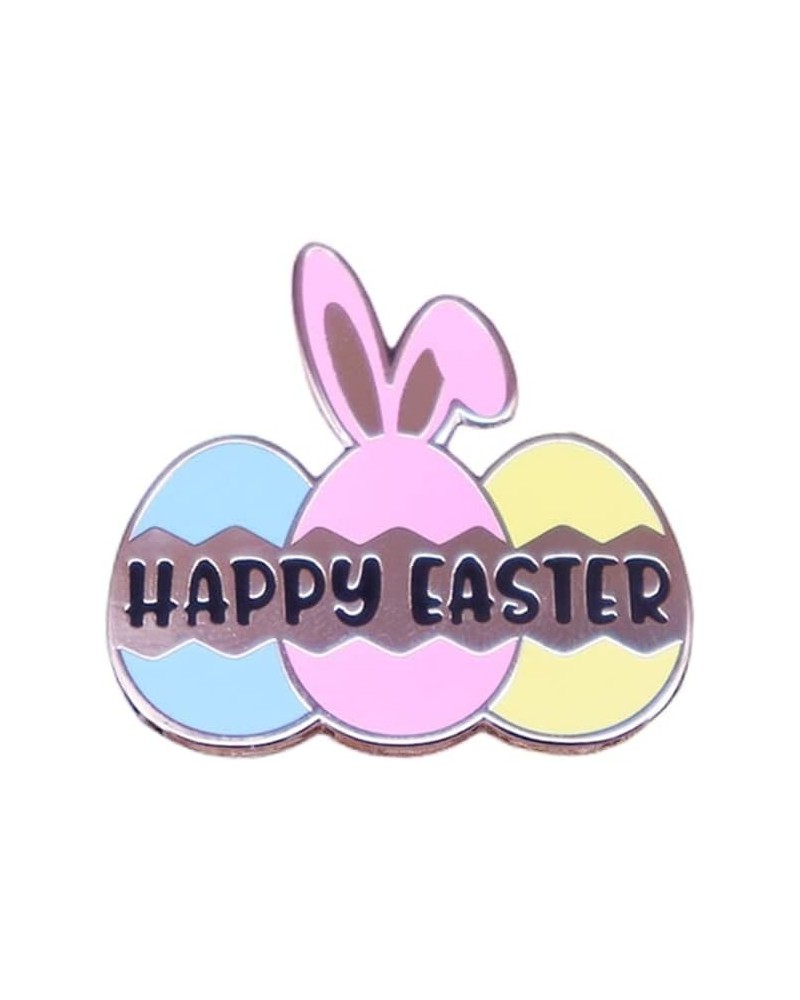 Happy Easter Brooch Pin for Women Girls Fashion Enamel Blue Pink Yellow Eggs Bunny Rabbit Animal Festival Brooches Lapel Pins...