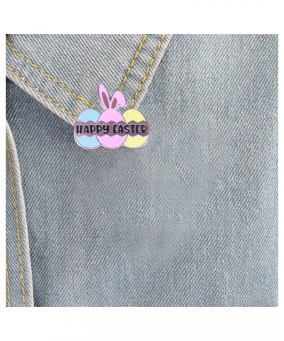 Happy Easter Brooch Pin for Women Girls Fashion Enamel Blue Pink Yellow Eggs Bunny Rabbit Animal Festival Brooches Lapel Pins...