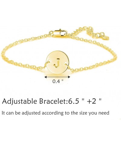 Initial Bracelet for Women Adjustable Round Disc Alphabet Letters Bracelet for Girls Y-Gold $10.02 Bracelets