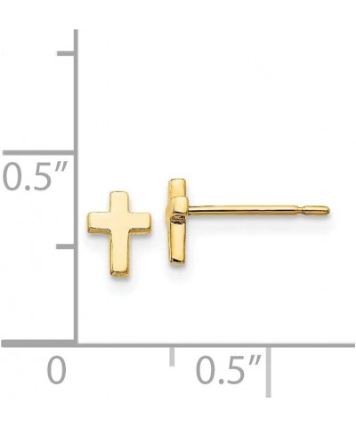 14k Yellow Gold Cross Stud Earrings Gift for Women (L-6 mm W-4 mm) $49.33 Earrings