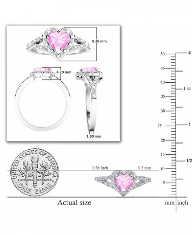 6mm Heart Lab Created Gemstone & White Diamond Engagement Ring in 925 Sterling Silver 4.5 925 Sterling Silver Lab-created Pin...