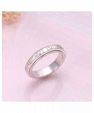 Anxiety Relieve Spinner Rings Multi-Style Sunflower Daisy Claddagh Rotatable Fidget Ring Sterling Silver ADHD Stress Relievin...