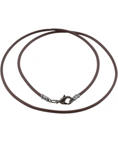 Gunmetal 1.8mm Fine Brown Leather Cord Necklace 20 Inches $11.97 Necklaces