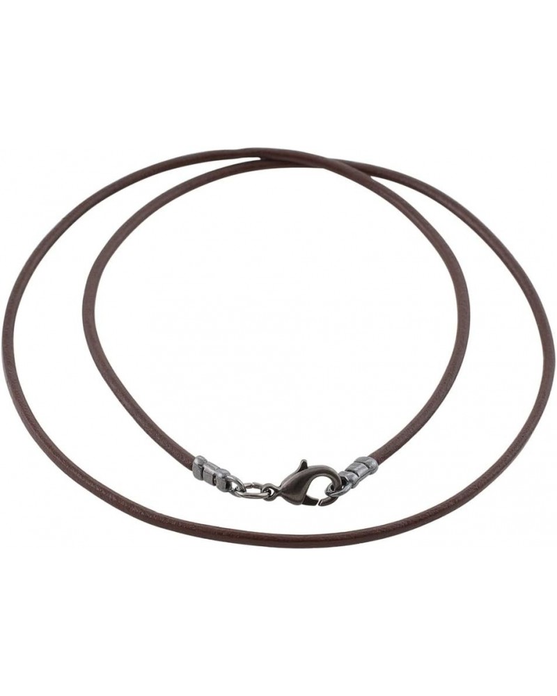 Gunmetal 1.8mm Fine Brown Leather Cord Necklace 20 Inches $11.97 Necklaces