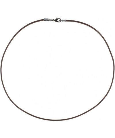 Gunmetal 1.8mm Fine Brown Leather Cord Necklace 20 Inches $11.97 Necklaces