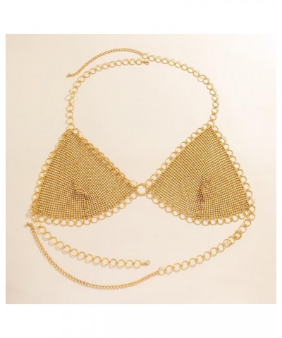 Rhinestone Bra Top Metal Summer Bikini Top Body Chain Jewerly for Women $14.24 Body Jewelry