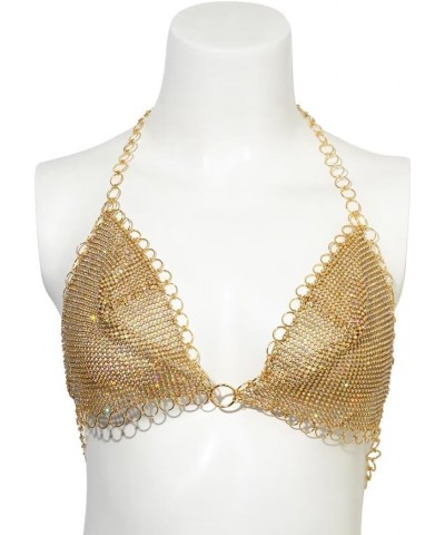 Rhinestone Bra Top Metal Summer Bikini Top Body Chain Jewerly for Women $14.24 Body Jewelry