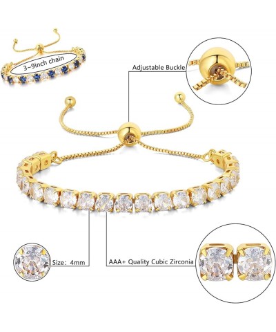 Tennis Bracelets for Women Cubic Zirconia Bracelet in Silver/Gold/Rose gold Adjustable Bracelet in Size 3-9inch Fashion Jewel...