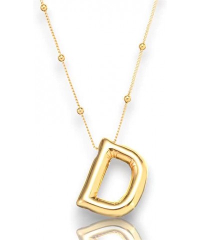 Gold Plated Bubble Letter Necklace Cute Balloon Initial Necklaces Dainty Alphabet Pendant Puffy Name Jewelry Gifts for Women ...