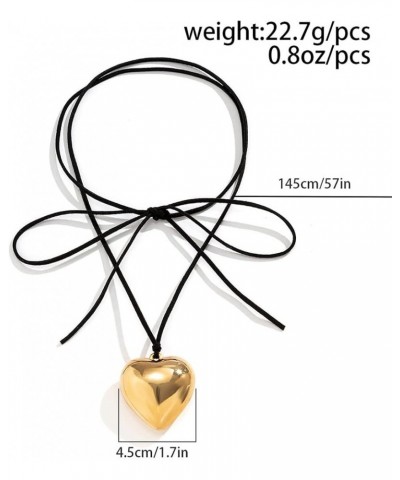 Layered Love Choker Necklaces Collar Wax Braided Cord Heart Pendant Necklace Chain Jewelry for Women and Girls Gold $7.79 Nec...