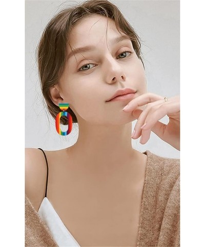 CHUNYANAN Boho Elegant Retro Simple Acrylic White Geometric Square Hollow Earrings for Women Girls White Minimalist Statement...